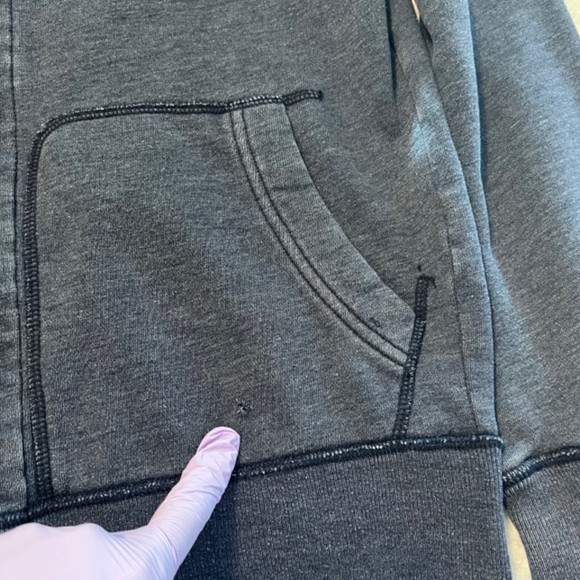 American Eagle Outfitters Blue Gray Full Zip Drawstring LS Hoodie Sweater Sz S/P - Picture 6 of 11